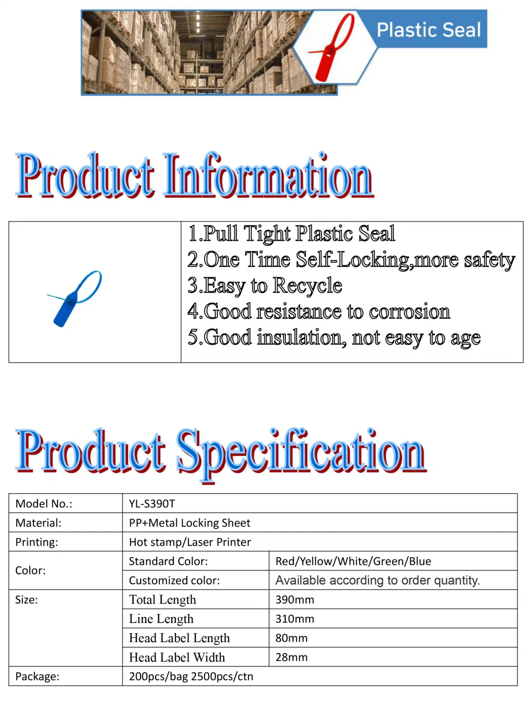 Plastic Seal Lock Use for Customs Container Shipping