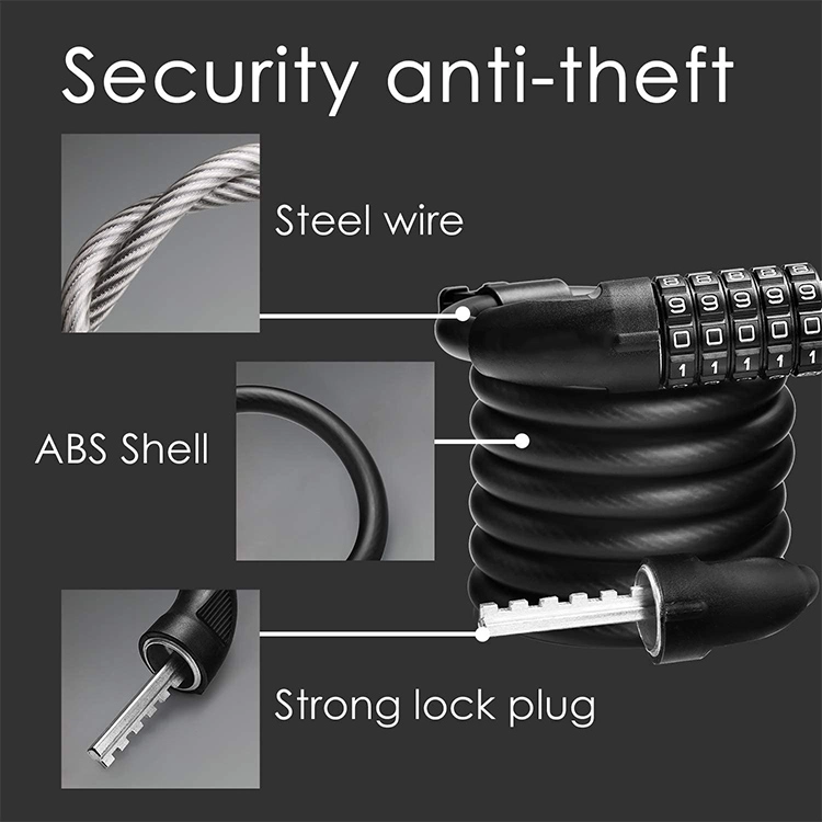 Universal Protective Bike Locking Steel Cable Chain Anti-Theft Lock