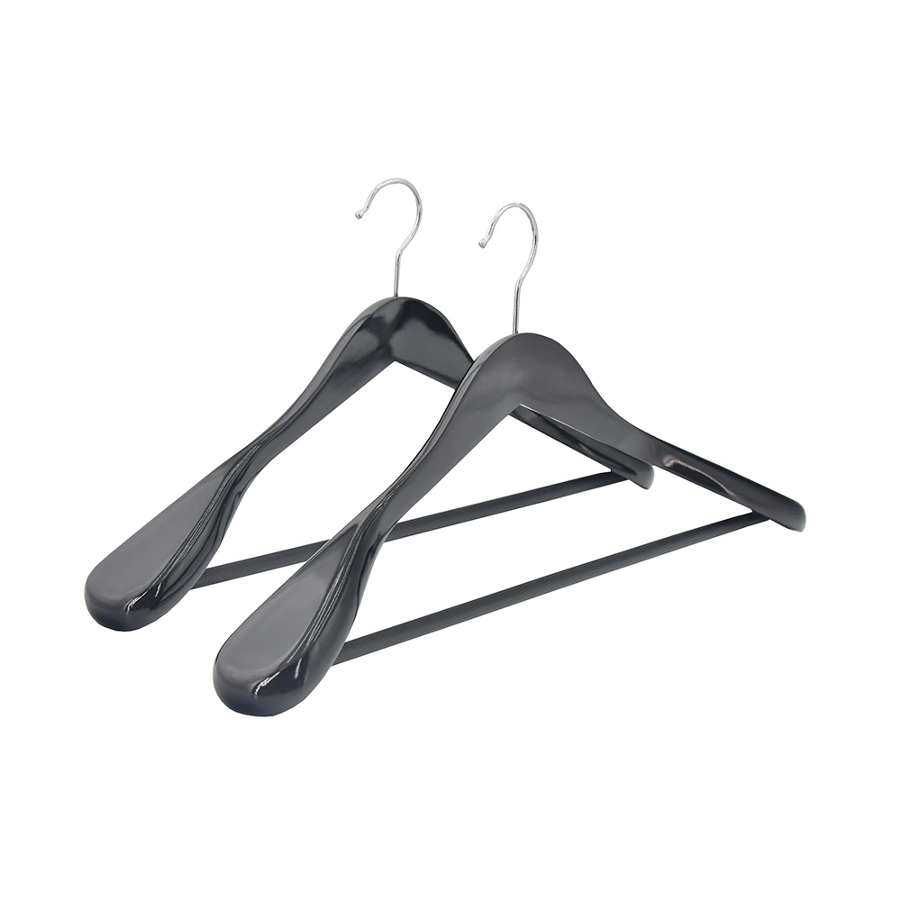 High Quality Luxury Wood Suit Hanger Wide Shoulder Clothes Hanger with Bar