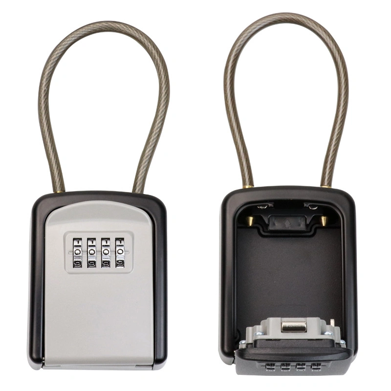 Removable Cable Shackle Waterproof Indoor Outdoor 4 Digit Combination Resettable Code Lockbox