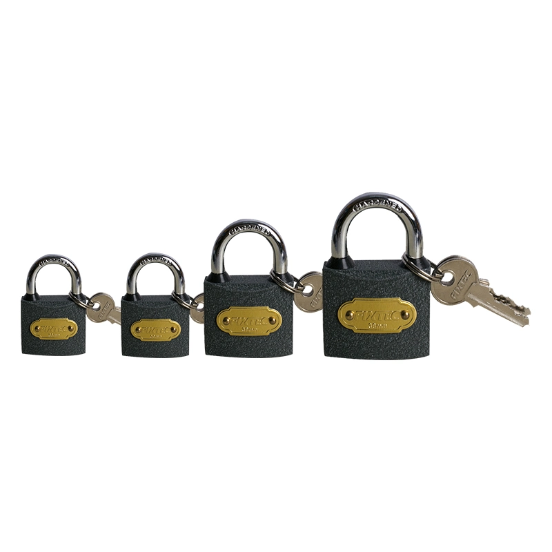 Fixtec Iron Padlocks Keyed Alike 32mm/38mm/50mm/63mm Wide Lock Body Padlocks with 3PCS Same Keys