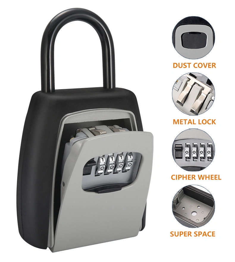 Metal Portable Large Storage Capacity 4 Digital Combination Key Lockbox