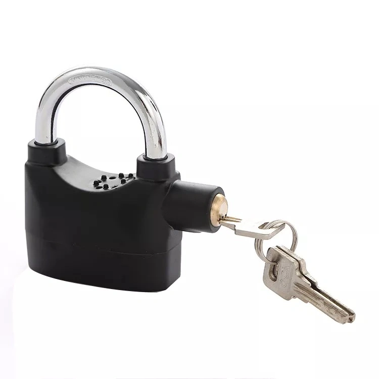 New Indoor Security Lock Al Aloy Material Cylinder Security Siren Padlock Signal Sensor with High Quality Security Alarm Padlock