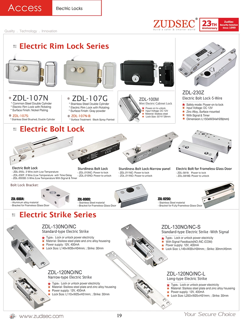 Electronic Electric Door Cabinet Strike Bolt Rim Magnetic Electromagnetic Lock with Signal Feedback/Time Delay /Buzzer Alarm