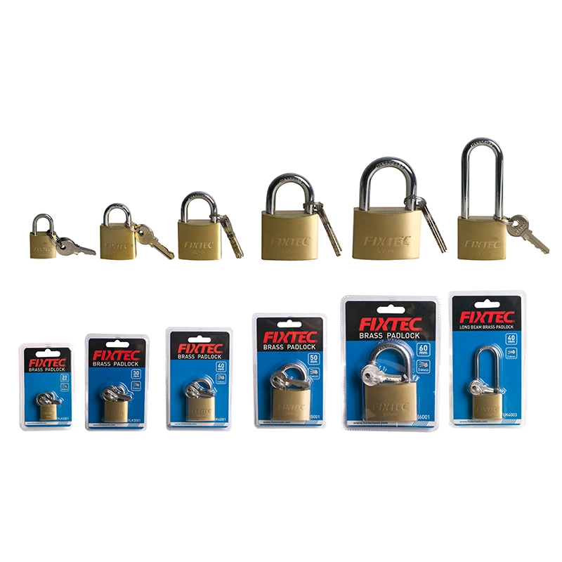 Fixtec Heavy Duty 20mm/30mm/40mm/ 50mm/60mm Antique Pad Lock Padlock Brass with 3 Same Key