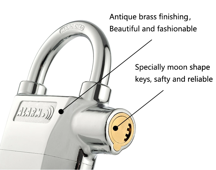 Security Gembok Lock 110dB Anti Theft Alarm Aluminium Alloy Padlock