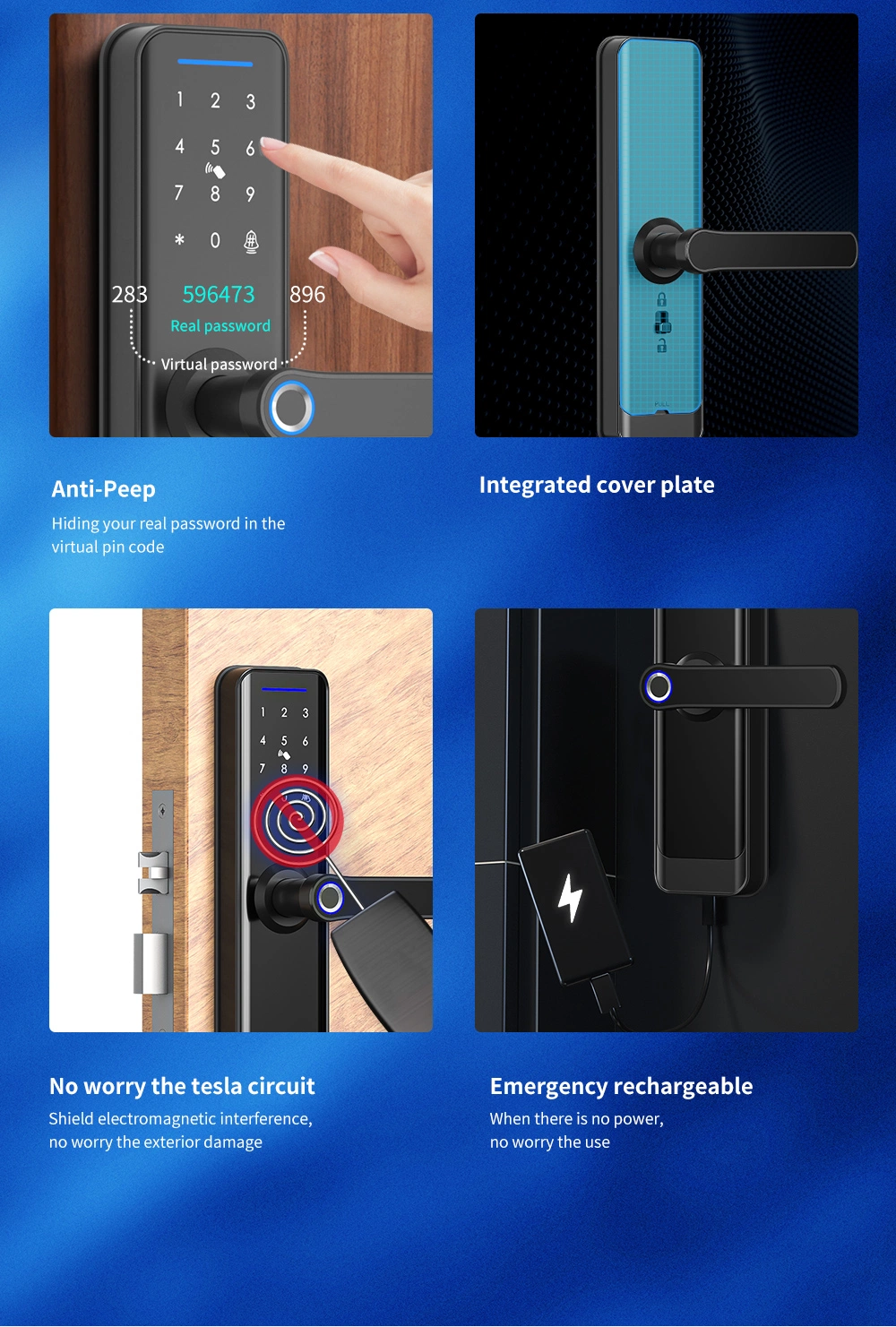 Amazon Intelligent Fingerprint with APP Smart Card Safe Key Door Lock