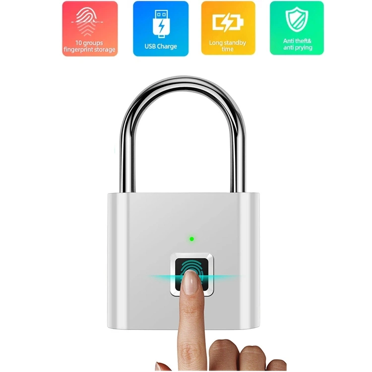 Fingerprint Padlock, Large Size Smart Padlock, Outdoor Bluetooth Fingerprint Lock with Mobile APP, Combination Lock with Hasp Latch, Waterproof for Warehouse