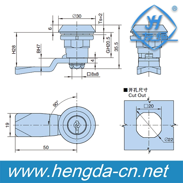 Zinc Alloy Furniture Cam Lock Bolt Cam Lock (YH9711)