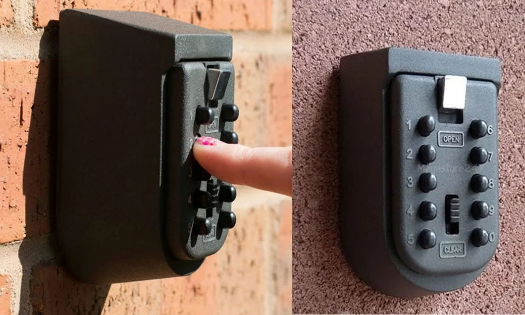Wall Mount Realtors Landlord Property 10-Digits Combination Lockbox Push Button Key Lock Box