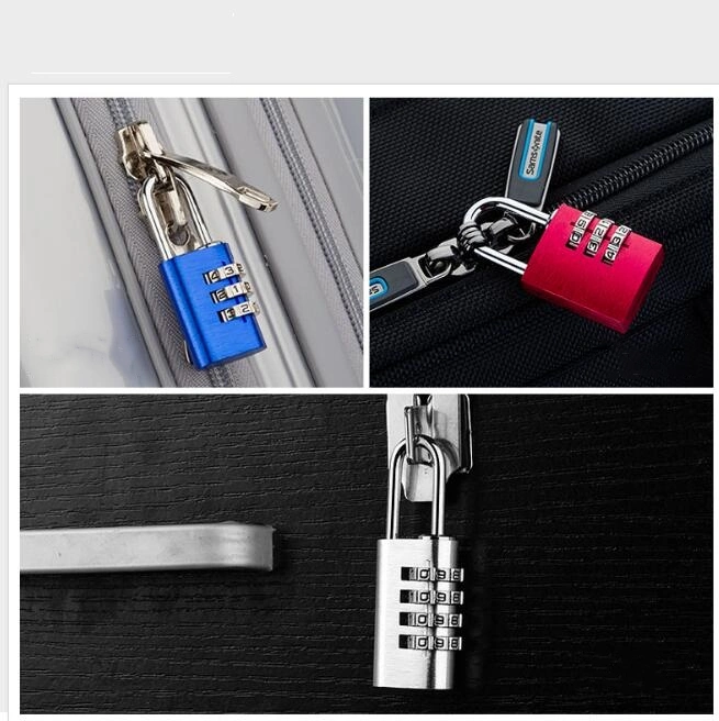 Security Original Aluminum Alloy 3-Digit Password Padlock for Gym Locker or Luggage Trolley Case