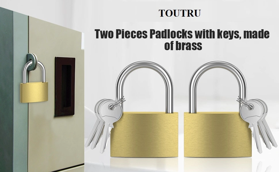 Brass Padlock for Storage Units and Cabinets - 2 PCS