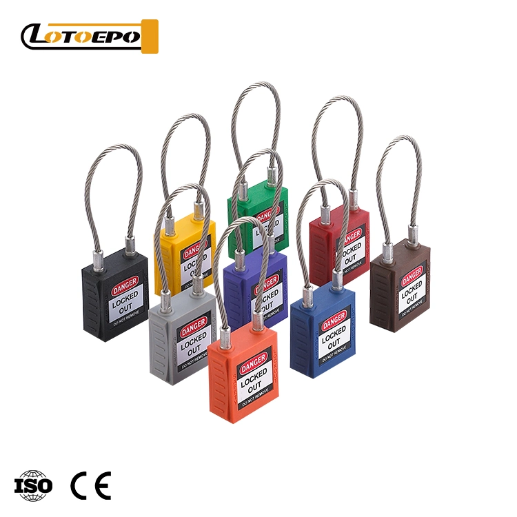 China Supplier 175mm Steel Cable Shackle Safety Padlock