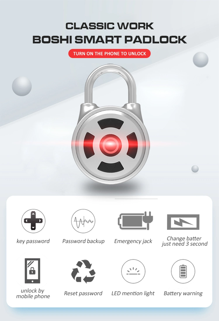 Boshi New Design Bluetooth Padlock for Outdoor Sport Use