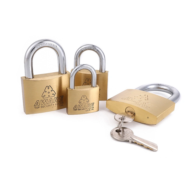 30/40/50/60mm Brass Cylinder Top Security Padlock Keys Door Lock