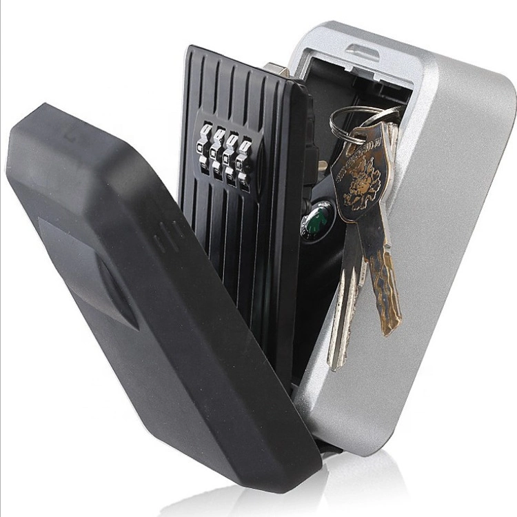 Safe Black Wall Mount Zinc Alloy Waterproof 4 Code Combination Key Lock Box