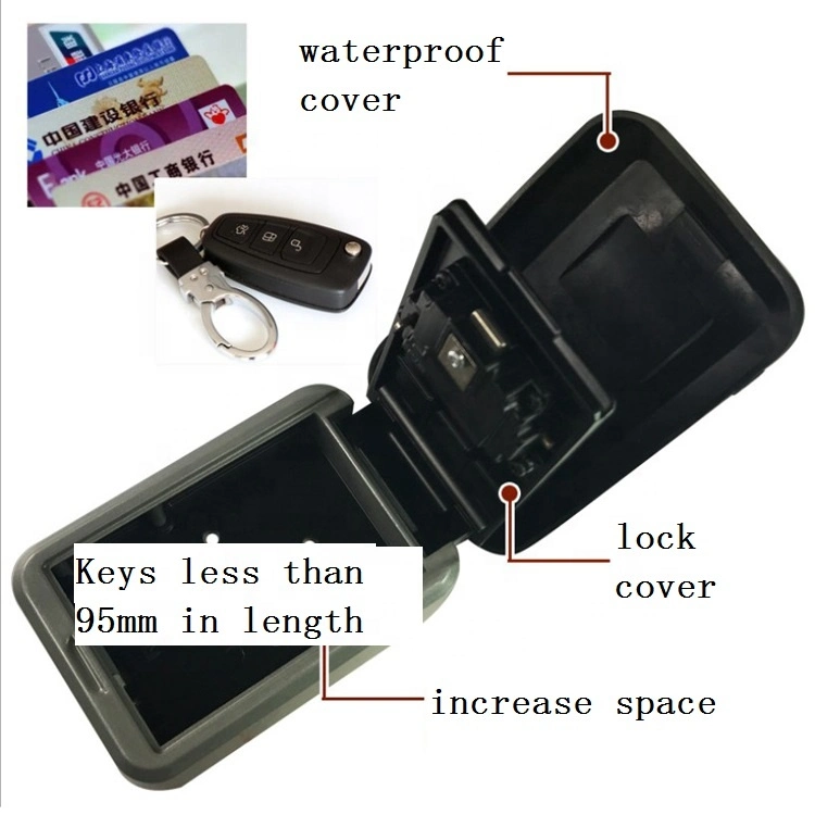 Safe Black Wall Mount Zinc Alloy Waterproof 4 Code Combination Key Lock Box