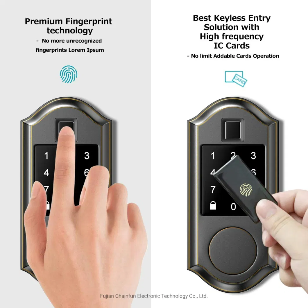 Keypad Wi-Fi Electronic Single-Cylinder Smart Lock Deadbolt Featuring Smartkey Security
