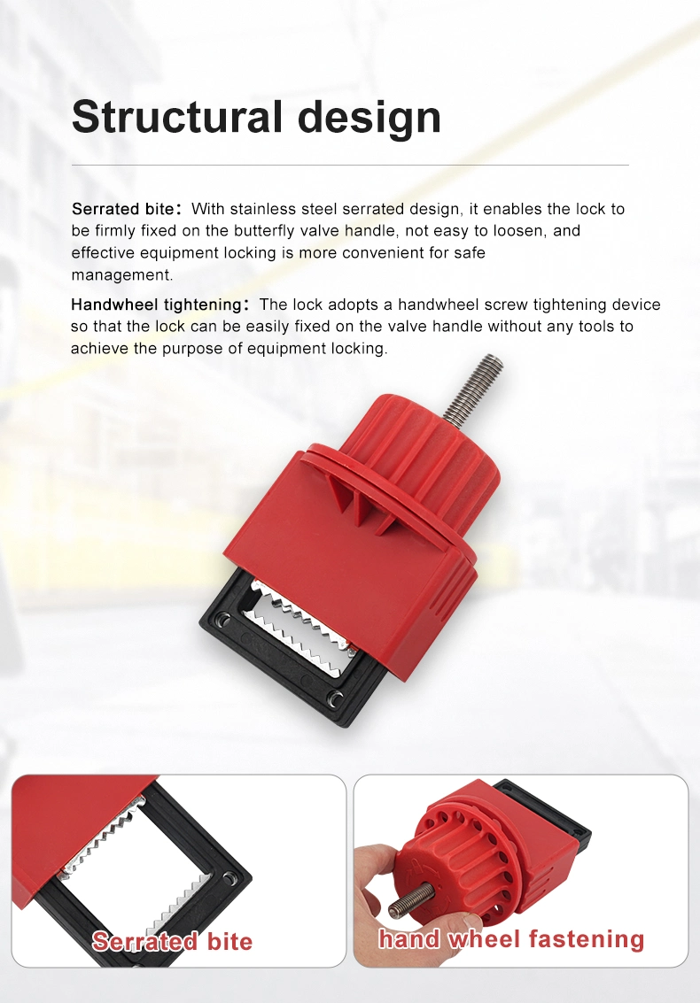 Small Red Butterfly Valve Lockout