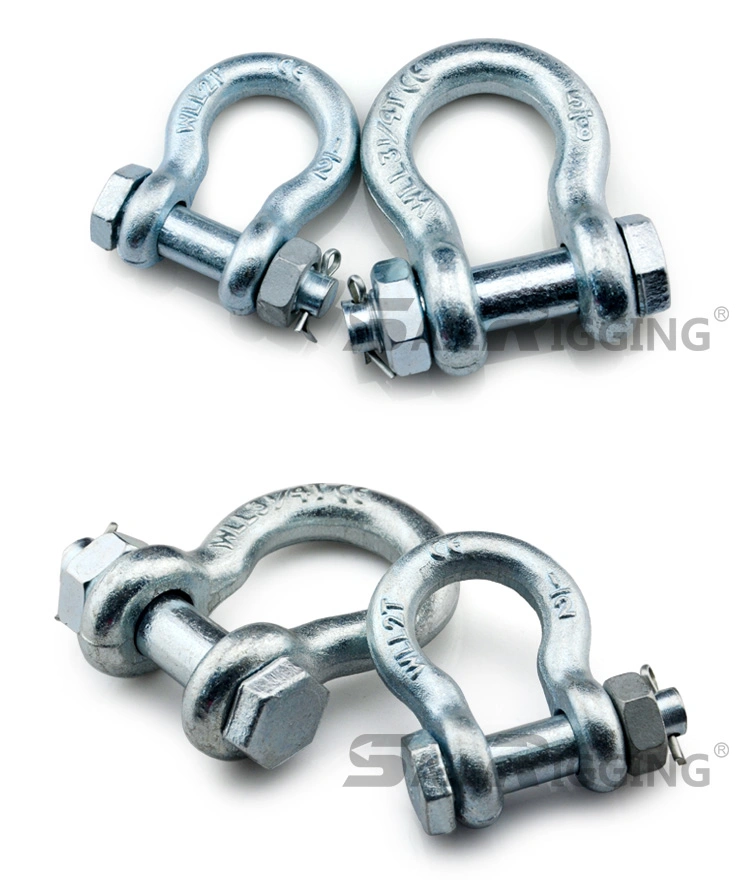 Heavy Duty G2130 Anchor Shackle Bolt Us Type Forged with Safety Pin and Nut Bow Shackle Manufacturer