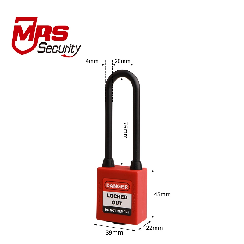 Nylon Industry Isolation Dustproof 76mm Safety Padlock Security Lockout Tagout Safe Lock