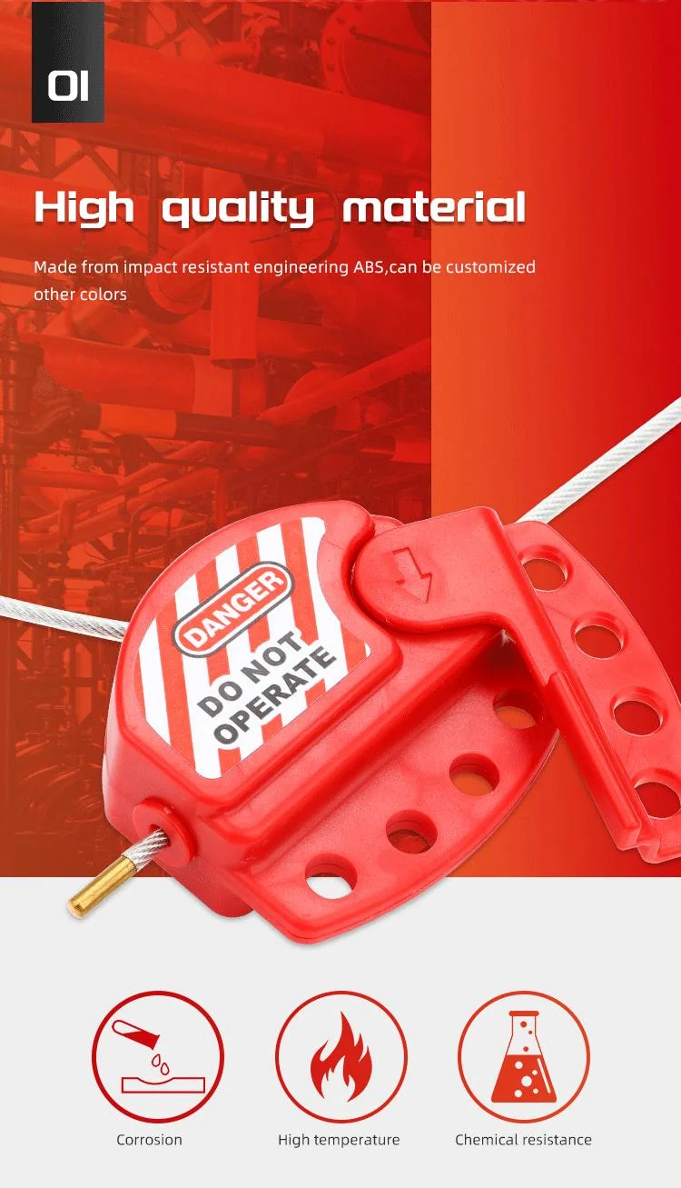 Insulation Steel Wrapped in PVC Material Cable Lockout Safety Lockout Tagout