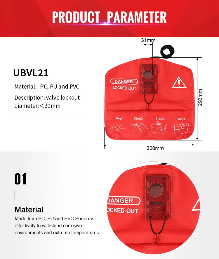 Adjustable Ball Valve Safety Lockout Bag for All Type Valve (UBVL21)