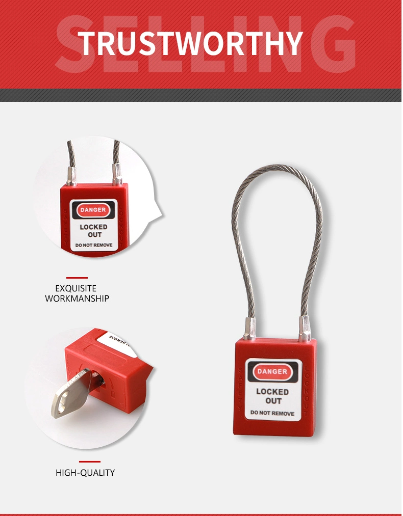 Industry Stainless Steel Cable Safety Padlock Security Lockout Tagout Safe Lock