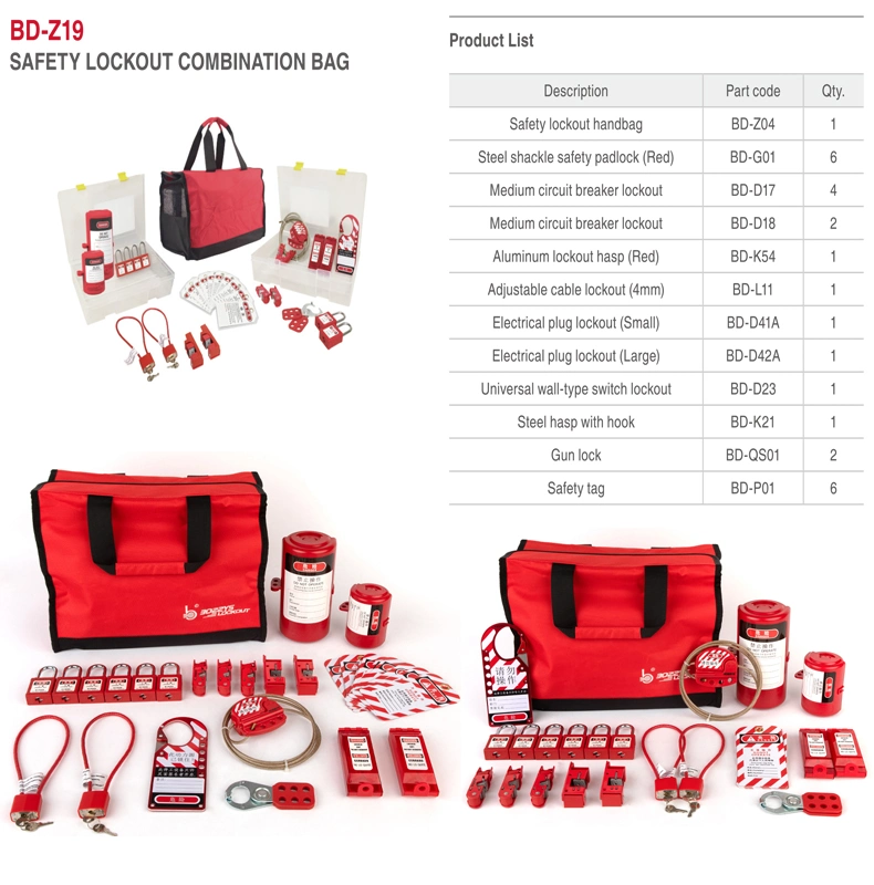 Bozzys Mechanical and Electrical Lockout Tagout Kit for Overhaul of Industrial Equipment