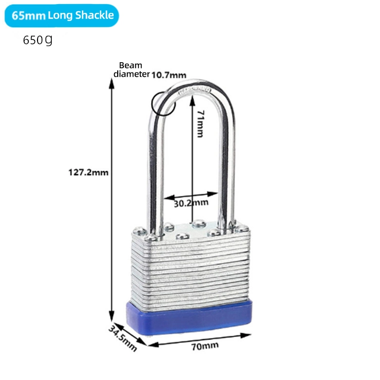 Hardened Steel 45mm 50mm 65mm Safety Outdoor Safety Laminated Keys Padlock