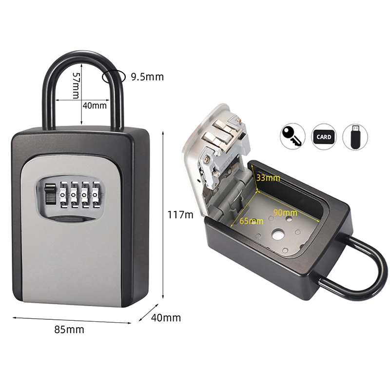 Large Wall Mount Metal Lockbox Code Combination Safe Key Storage Lock Box for Keys Outdoor