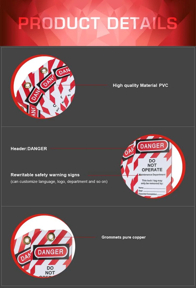 High Quality Industrial Warning Scaffold Danger Identification PVC Plastic Safety Tag Lockout