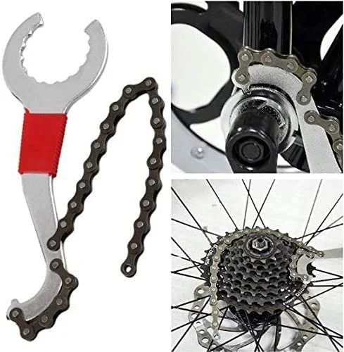 Bicycle Chain Whip Bottom Bracket Freewheel Wrench Locking Tool Multifunction Crank Puller Remover Wbb15687