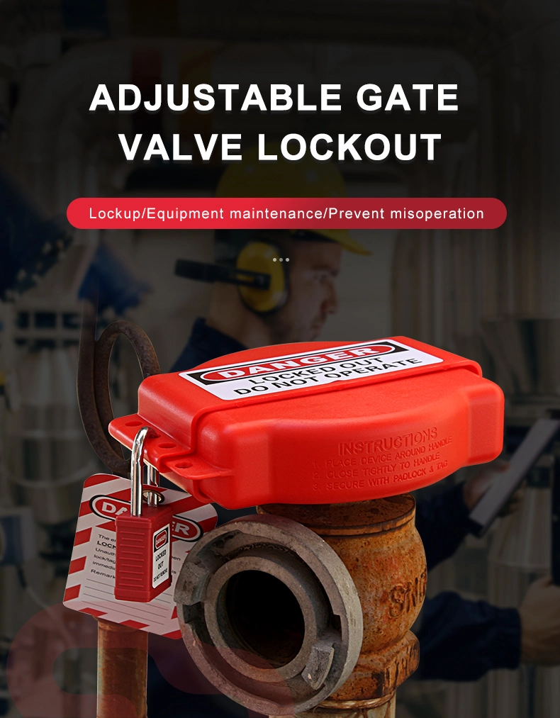 Bozzys Red Adjustable PP Safety Gate Valve Lockout