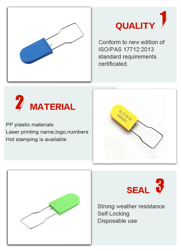 Plastic Padlock Security Seal with Stainless Steel Wire Hasp