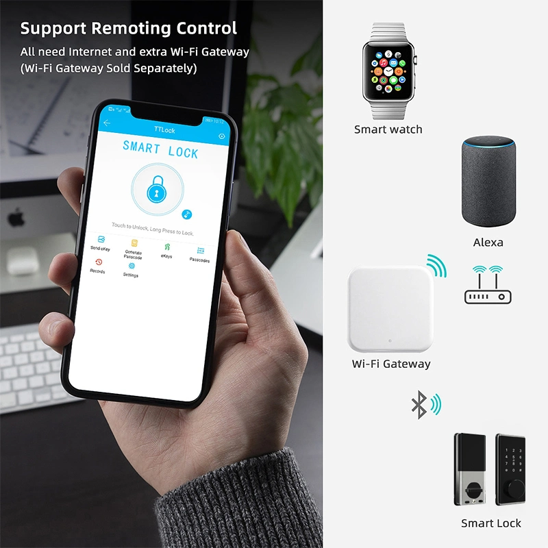 Apartment Wireless Electronic Deadbolt Digital Lock with Ttlock APP for Homes