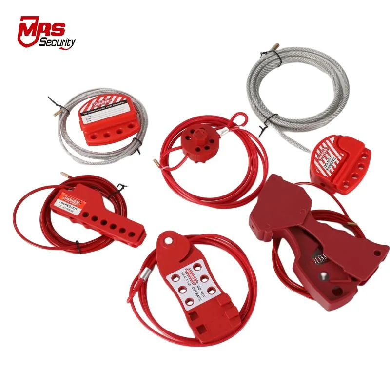 Industrial Device Safety Steel Insulation Wire Cable Lockout Tagout Adjustable Cable Lockout