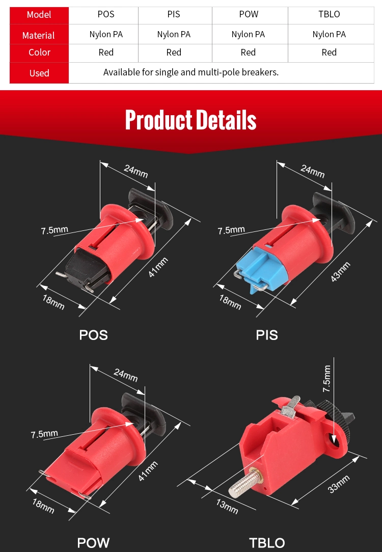 Lockey Factory Multi-Mini Plastic Insulation Circuit Breaker Lockout (PIS)