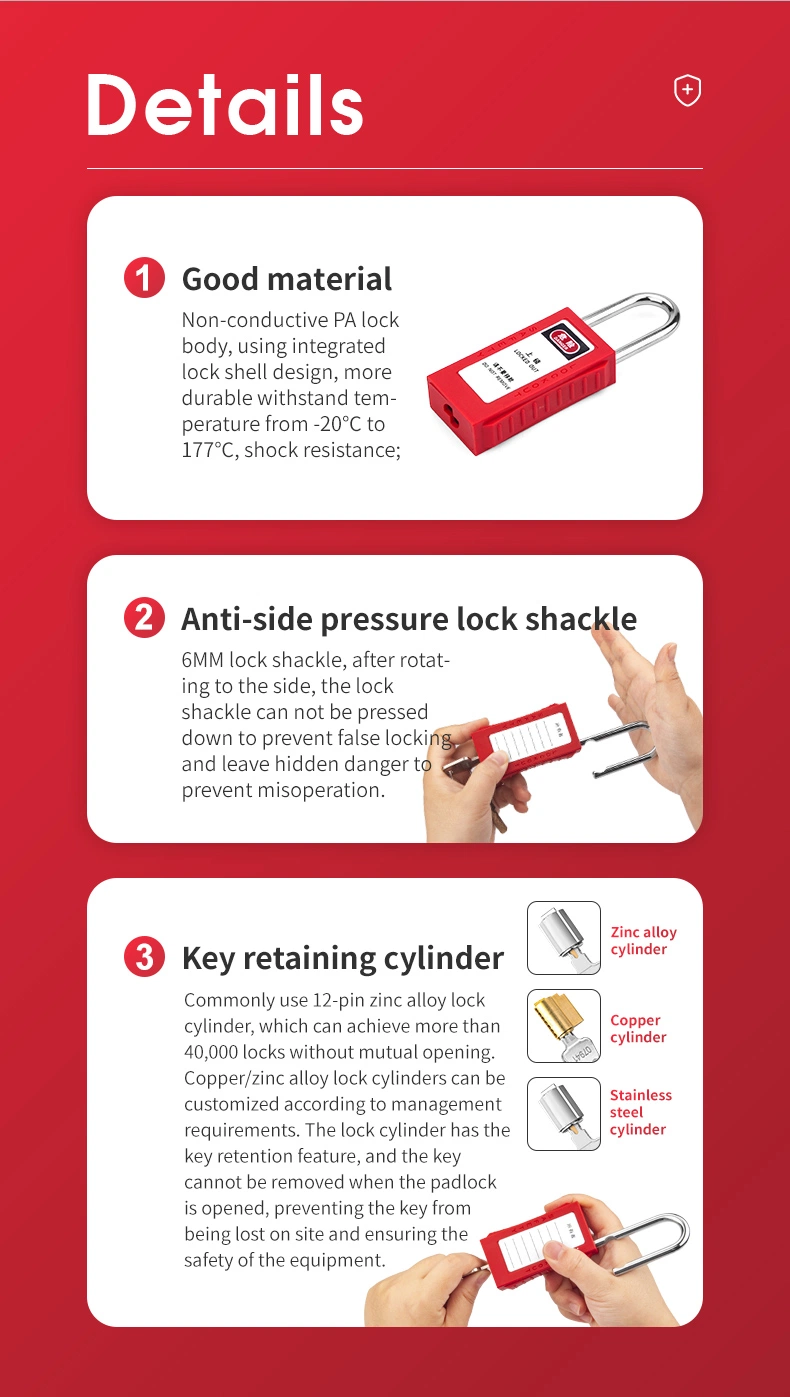 Boshi Long Body Safetyty Padlock with Master Key