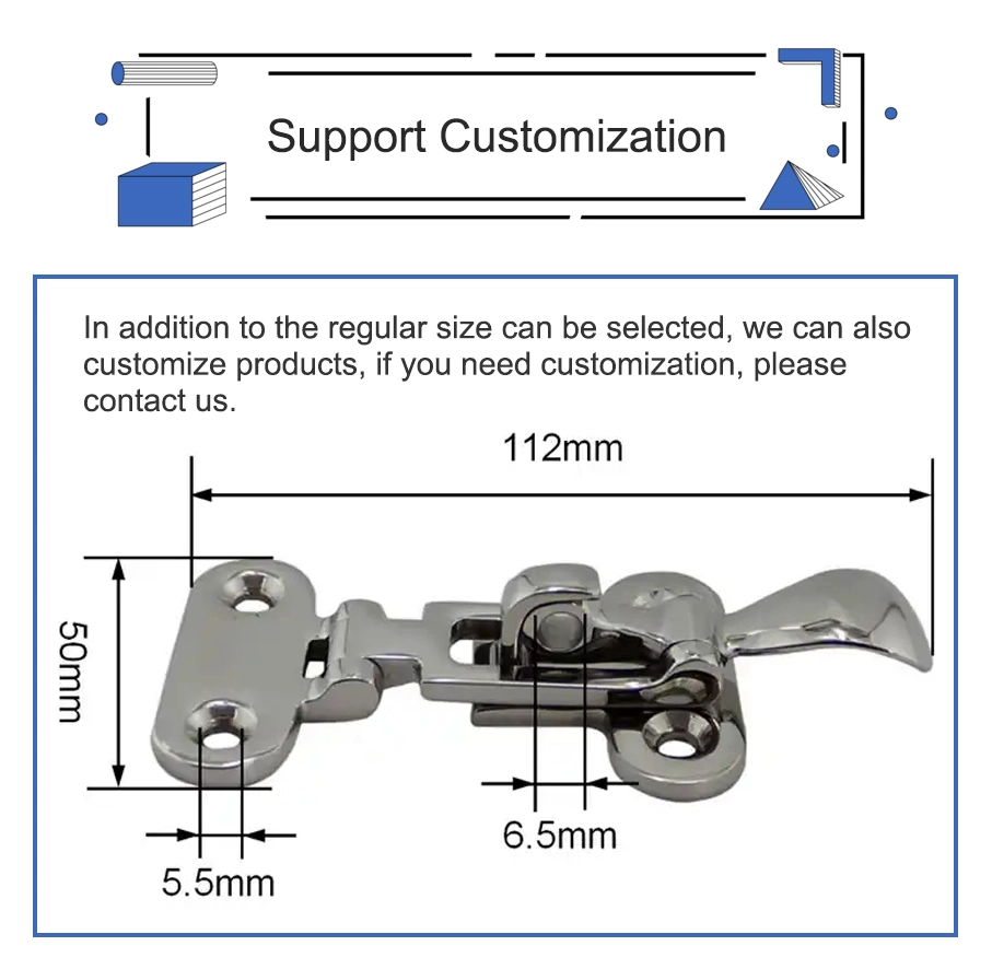 Marine Hardware Stainless Steel Boat Door Lock Hinge Staple Latch Padlock Hasp