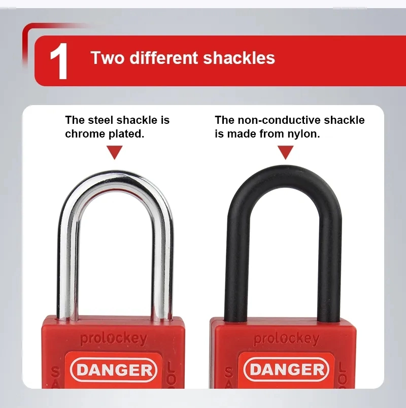OEM Custom Label 38mm Safety Padlock Lockout with Security Lock Steel