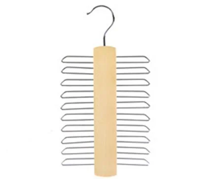 Hot Sale Lotus Wood Space Saving 20 Hooks Tie Scarf Hanger