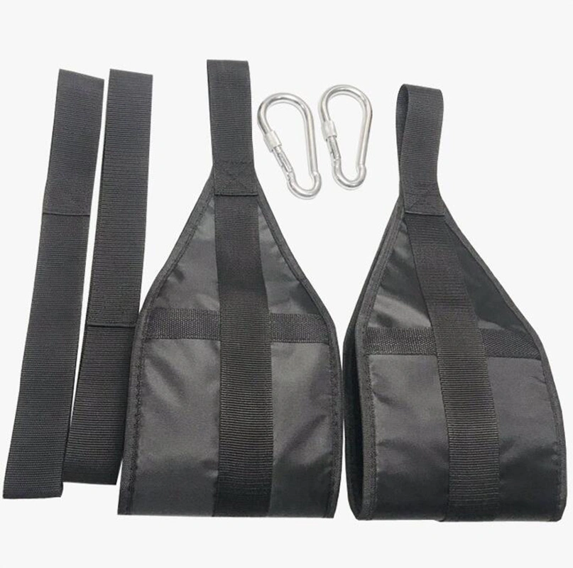 1pair Fitness Ab Straps Gym Hanging Sling Straps with Carabineer Lock for Pull up Abdominal Training Workout Equipment Wyz12876