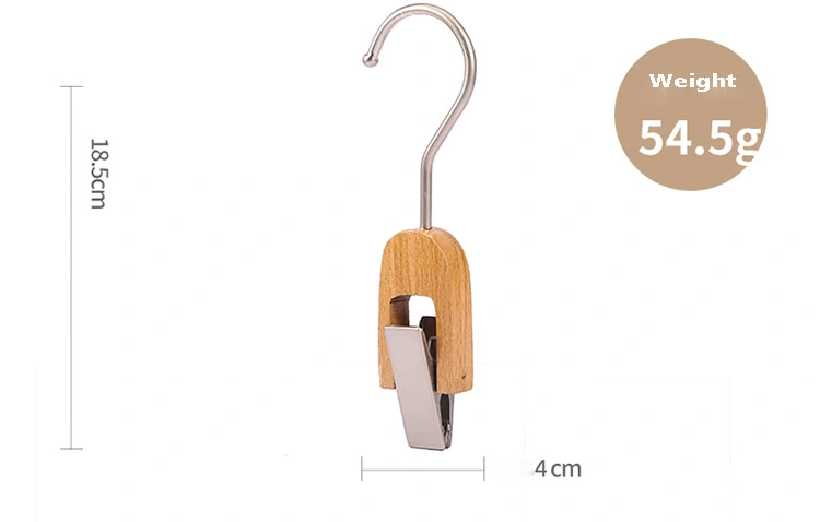 Mini Wooden Hanger with Metal Clip, Display Scarf Hat Wooden Clip Hanger