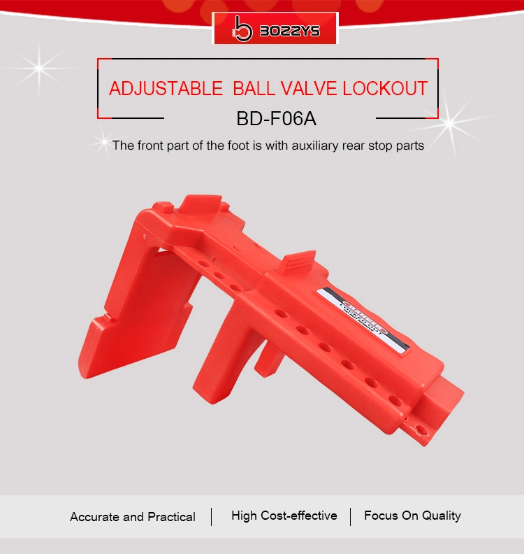 Bozzys Red Plastic PP Adjustable Safety Ball Valve Lockout