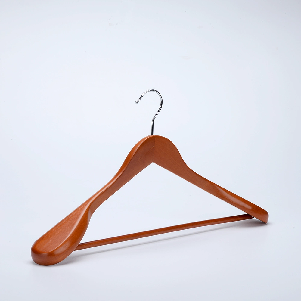 Wholesale Natural Lotus Broad Shoulder Wooden Coat Hanger Suit Hangers
