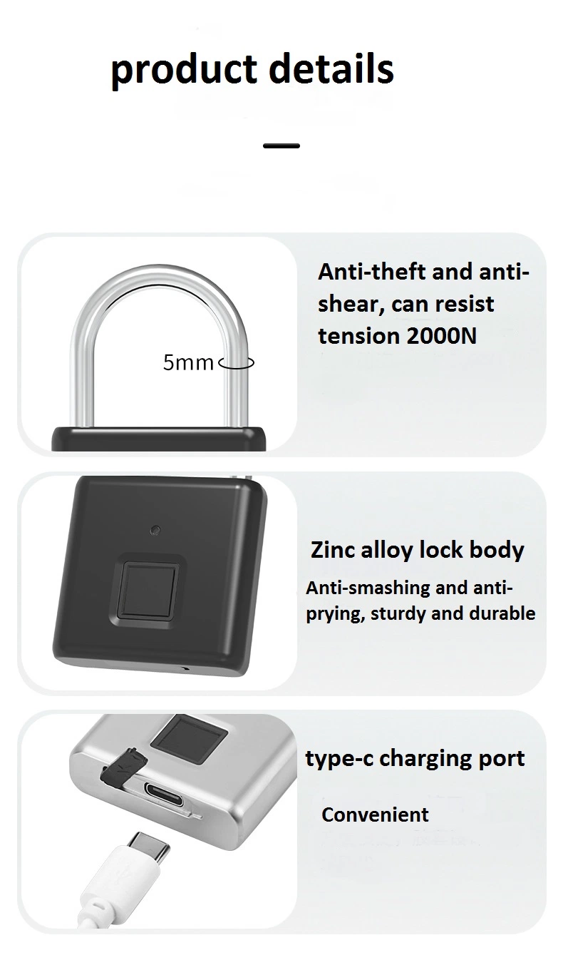 Security Padlocks Bulk Wholesale Smart Lock Supplier Master Lock Fingerprint Padlock