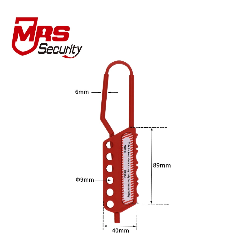 Industrial Multi-Person Management Lock Red 6 Hole Insulation Nylon Safety Lockout Hasp