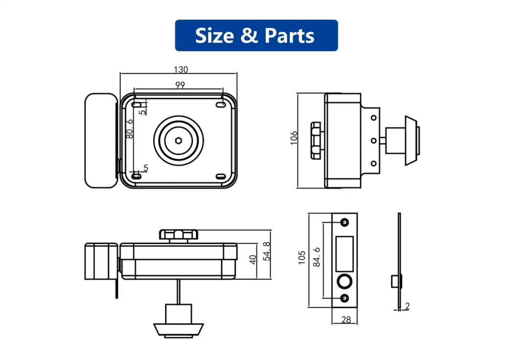 4G IoT Management Solution Professional Access Controlled Key Top Security Wireless Durable Garage Mortise Latch Rim Bolt Lock