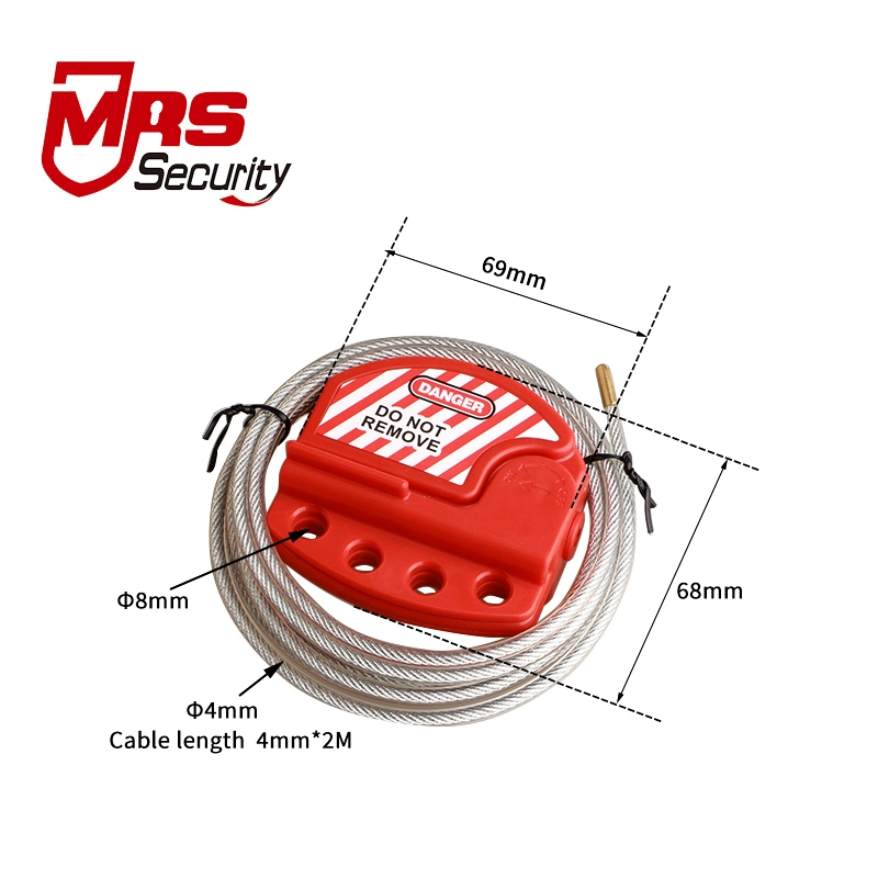 Industrial Device Safety Steel Insulation Wire Cable Lockout Tagout Adjustable Cable Lockout